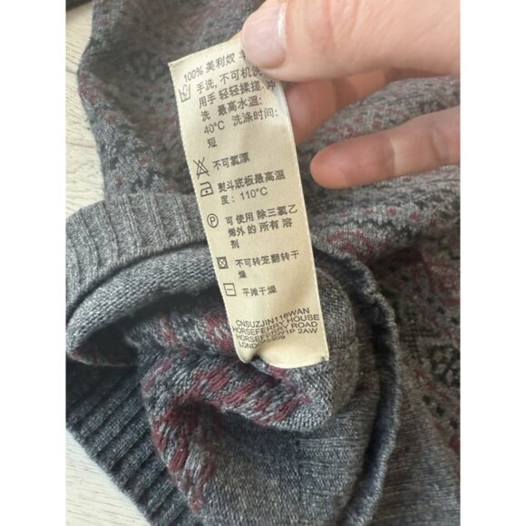 Burberry London Faire Isle Sweater‎ Extra Fine Merino Wool | Gray | Size Small - Picture 12 of 15